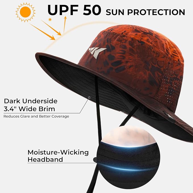 KastKing Sol Armis UPF 50 Boonie Hat - Sun Protection Hat, Fishing Hat, Beach & Hiking Hat, Paddling