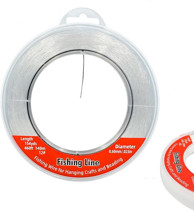 Nylon Fishing Line, 985ft,Strong Clear Invisible Hanging Wire for Crafts Beading, Decorative Pictures, Stringing Lights