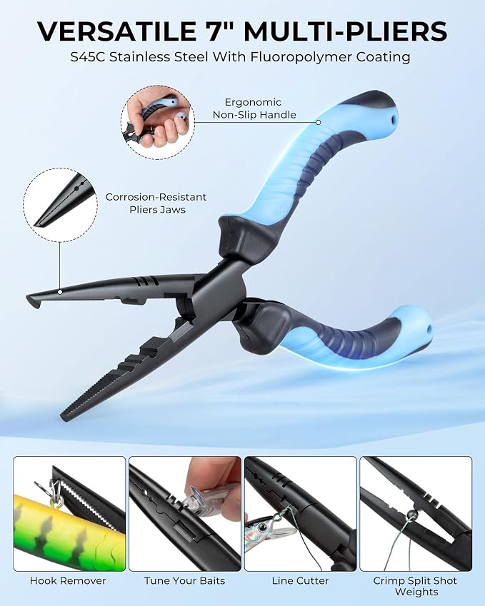 Calamus GearMaster Fishing Sling Tackle Bag & Tool Set, 3500 Tackle Box & Fishing Gear with Fishing lures, Fishing Pliers, Fishing Scissors, Lip Gripper, Wacky Tool