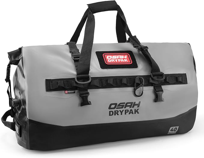 OSAH DRYPAK Waterproof Duffel Bag 25L/40L/60L – Heavy-Duty Motorcycle Tail Bag, Roll-Top Dry Bag for Travel, Camping, Boating, Kayaking, Outdoor Adventure