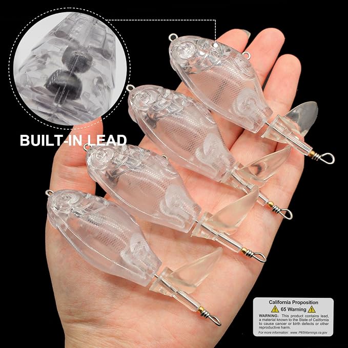 10pcs/20pcs Fishing Blanks Lures Kit Fishing Topwater Unpainted Swimbait Unpainted Crankbaits Hard Baits DIY Lure for Bass Salmon Trout Saltwater and Freshwater