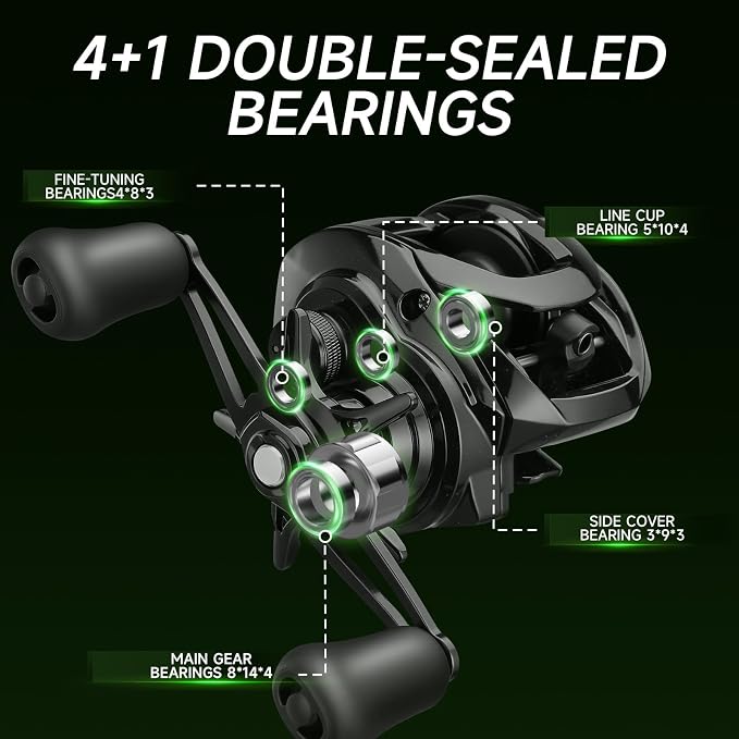 HAUT TON Matel Master Advanced Version Baitcaster reels,6.2:1Gear Ratio,5+1Ball Bearing,Bait clickers,12Lb Drag System Fishing Reels,for Saltwater,Freshwater