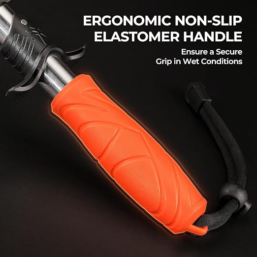 KastKing Paradox 9" Lip Grip, Corrosion-Resistant Stainless Steel Fish Landing Tool with Non-Slip Elastomer Handle, Easy-Use Trigger,and Adjustable Wrist Strap for Secure Fishing