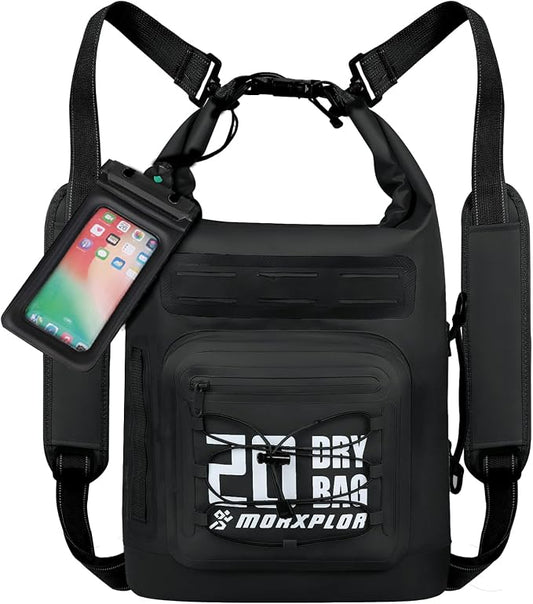 MORXPLOR Dry Bag Waterproof,5L/10L/20L/30L/40L/55L Roll Top Dry Bag Backpack with WaterProof Phone Case for Swim,Kayak
