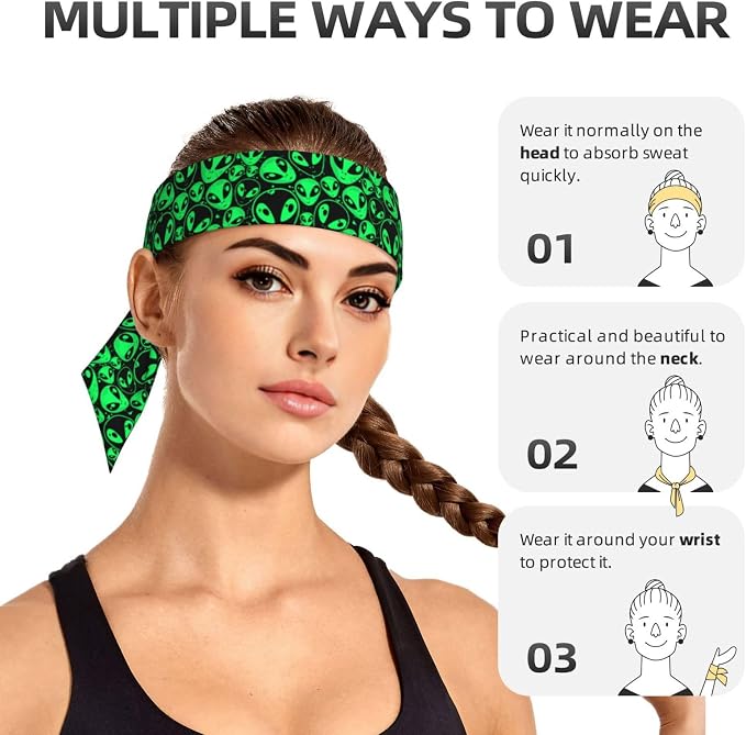 Sports Tie Headbands for Men Women, Adjustable Ninja Karate Head Band Headband for Basketball, Running, Tennis, Yoga