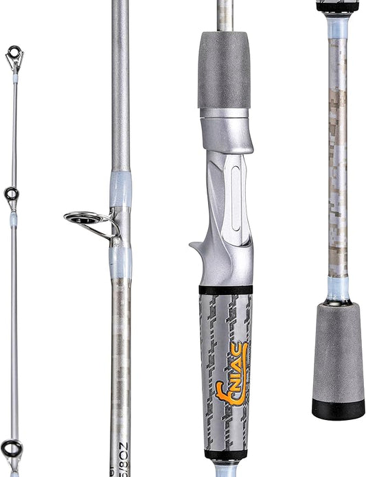 Sougayilang Fishing Pole, IM6 Graphite Spinning Rod & Casting Rod - Two Pieces, SuperPolymer Handle Fishing Rod for Bass Fishing