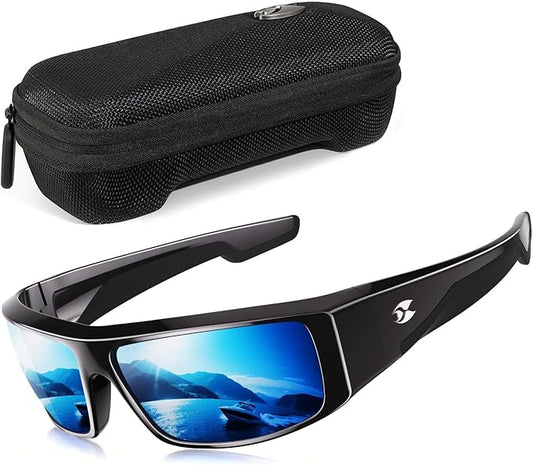 suoso Polarized Fishing Sunglasses for Men: Women UV400 Protection Wrap Around Sports Sun Glasses for Golf Driving Cycling