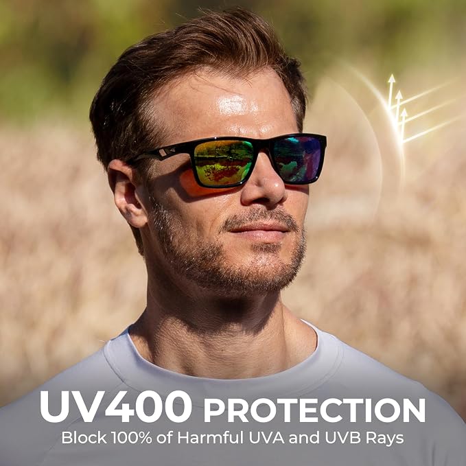 KastKing FlatRock Polarized Sport Sunglasses for Men and Women, Ideal for Driving Fishing Cycling Running, UV Protection