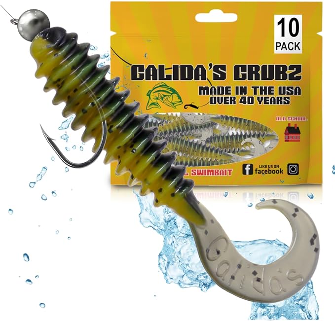 Galida's Grubz Soft Plastic Fish Bait Lures for Fishing | Fishing Bait Lure with Deep Ribs | Great for Beginners and Advanced Fishermen