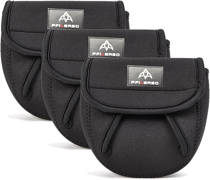 3Pcs Fishing Spinning Reel Covers Bag Baitcasting Trolling Fishing Reel Protective Case Pouch Sleeve Gloves Fishing Bags Fits 1000-8000 Series Reel 3Size (Samll-3Pack)