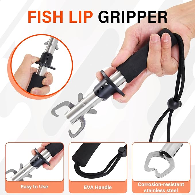 Fishing Tool Set, Fish Lip Gripper Pliers and Upgraded Muti-Function Fishing Pliers, for Fly Fishing, Ice Fishing, for Fishing Enthusiasts - Gift for Men