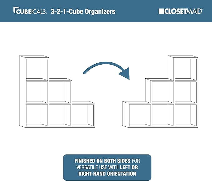 ClosetMaid Cubeicals 3-2-1 Cube Storage Shelf Organizer Bookshelf - Vertical/Horizontal, Easy Assembly - Espresso Wood Finish