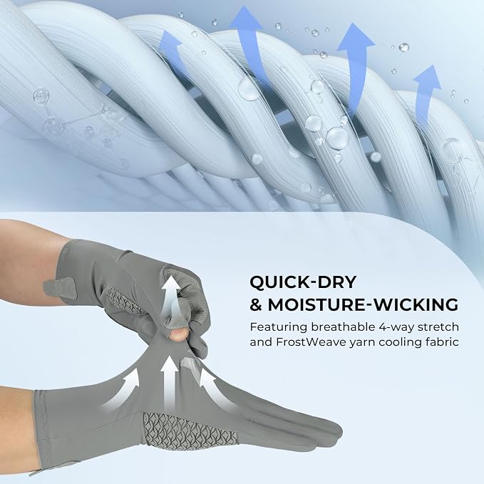 KastKing Sol Armis Pro UPF50+ Fishing Gloves-Quick-Dry, Full Finger & 3/4 Fingerless Sun Protection Gloves Men Women for Outdoor