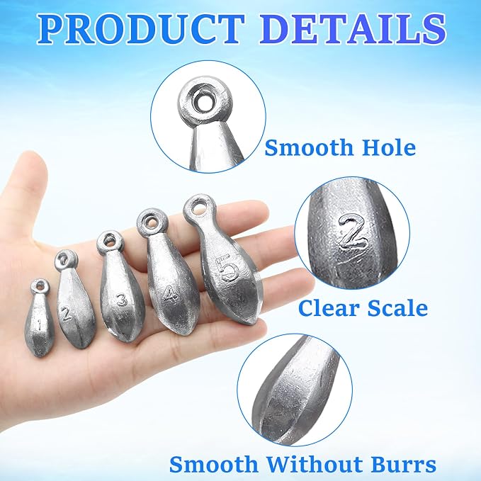 Fishing Weights Sinkers Bank Sinkers Ocean Saltwater Surf Fishing Gear Fishing Assortment 1oz 2oz 3oz 4oz 5oz