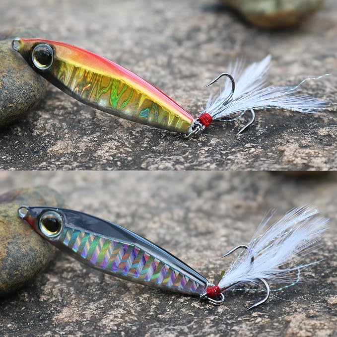 Sougayilang Jigs Fishing Lures Sinking Metal Spoons Micro Jigging Bait