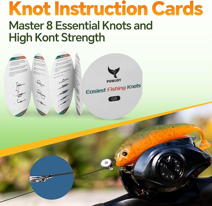 Pro Monofilament Fishing Line with Knot Instruction Cards for Multi Purpose Cost Effective, Strong Yet Thin Nylon String for Big Fishes, Tangle-Free & UV Resistant, 15/20/30/50/80LB