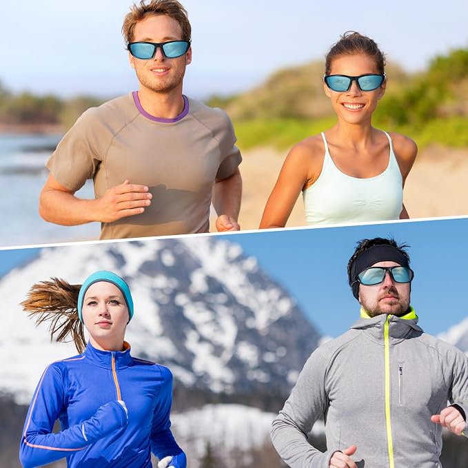 TOODOO 4 Pairs Men Polarized Sunglasses with UV Protection Driving Glasses Sports for Sport Outdoor Activities