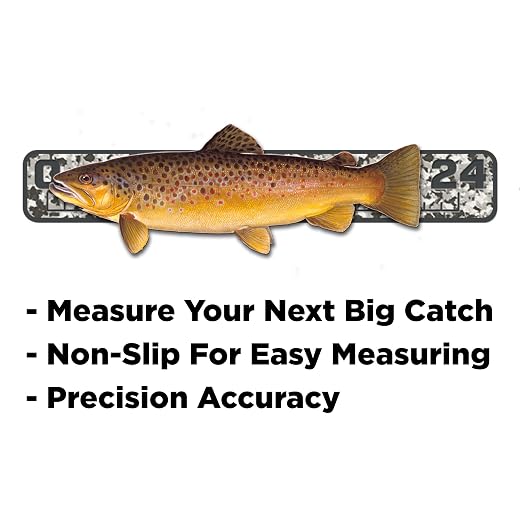 USATuff SeaDek EVA Foam Fish Measuring Ruler for Boat, Fishing, Kayak | Adhesive Backing Peel & Stick - 24" SnowCamo -Darkgray