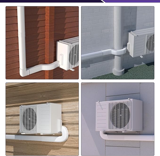 5" Width x 2.6 Ft Flexible Duct, PE Material, Mini Split Line Set Cover Part, Air Conditioner Accessories for Mini Split Air Conditioners and Central AC, White