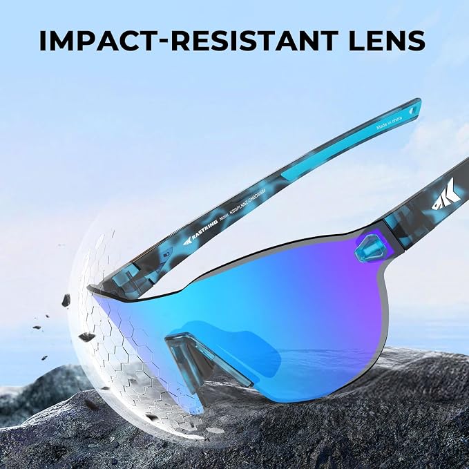 KastKing Nizini Polarized Sports Fishing Sunglasses, With PuriVex Protective Lens Coating, Rimless Wrap Design, Men Women