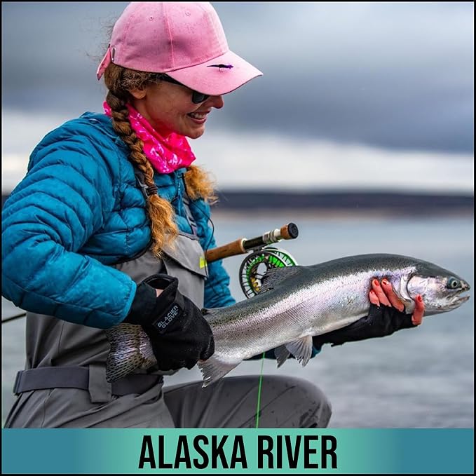Glacier Glove Unisex Alaska River Fingerless Lightweight Breathable Non-Slip Grip Fishing Gloves with Elasticized Cuffs | for Outdoors, Fly Fishing, Paddling, Hiking