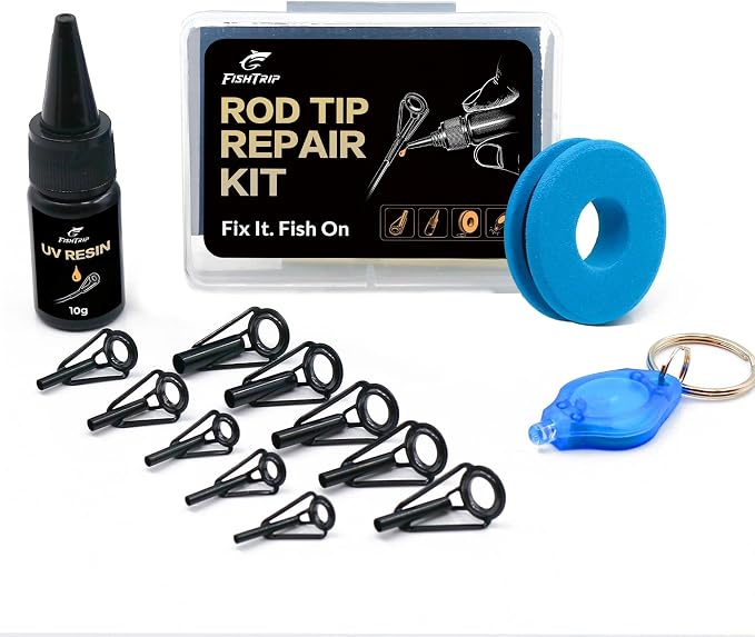 FishTrip Rod Tip Repair Kit, 20/60/70/90/230pcs Fishing Rod Tips Replacement Kit Stainless Steel Ceramic Guides Ring Fishing Pole Eyelets Repair Kit