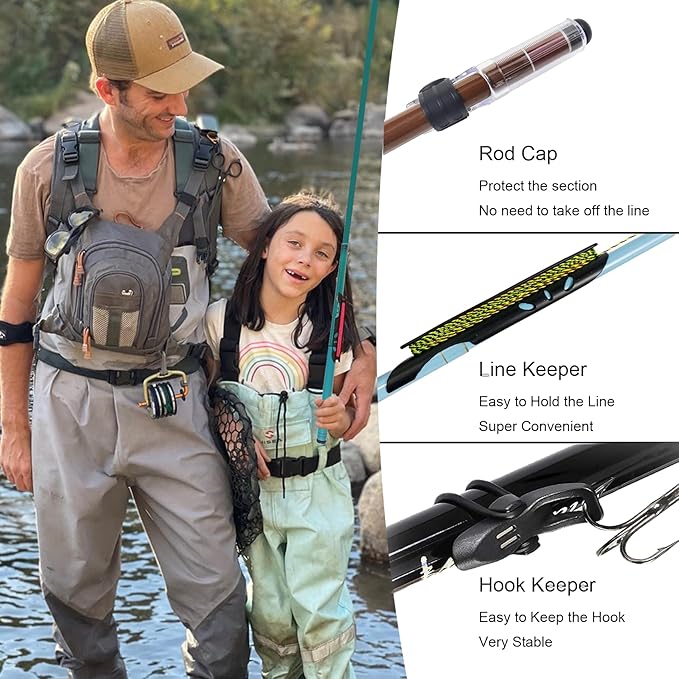 Aventik FreshStart Tenkara Rod in 7ft/8ft,Action 7:3 Complete Beginner Tenkara Rod Kit, 24T Carbon Fiber, Easy to Cast Flexible Durable Lightweight and Compact