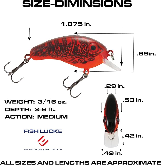 Luck E Strike Crappie Magic Crankbait (2 Inch Crappie Lure) Made in The USA
