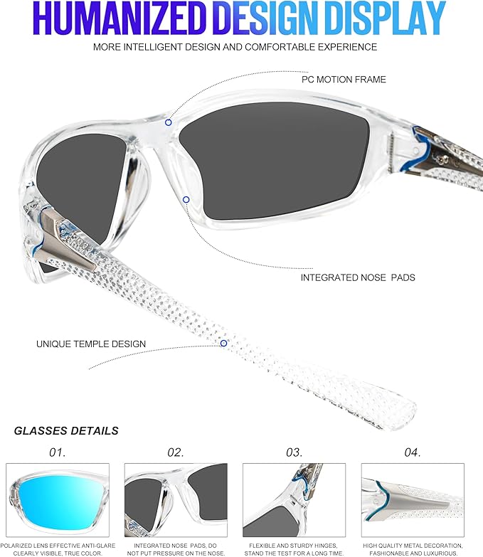 KALIYADI 4 Pack Polarized Sunglasses-Men Sports Sun-glasses: Mens Sunglasses UV Protection for Fishing Driving Cycling
