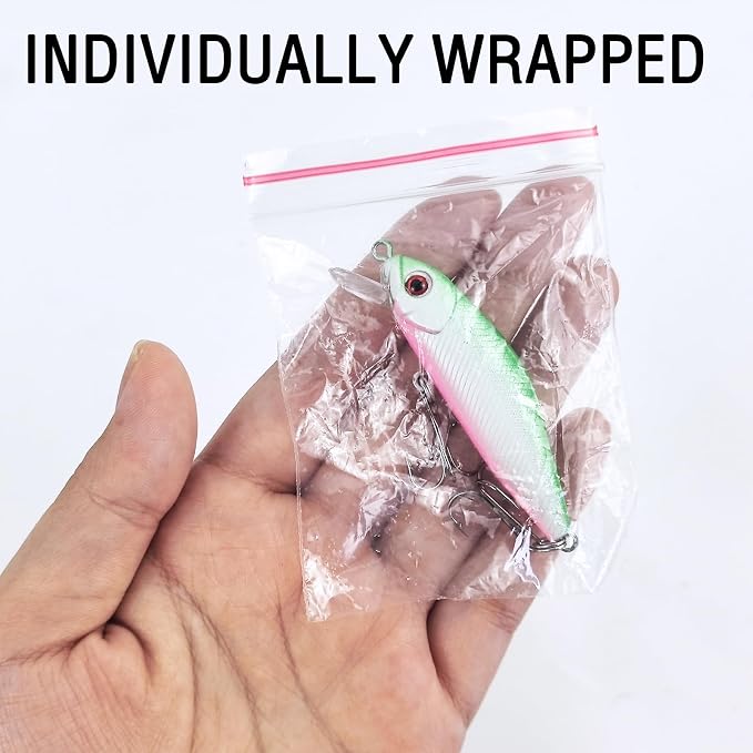 Fishing Lures Large Hard Bait Minnow VIB Lure with Treble Hook Life-Like Swimbait Fishing Bait Popper Crankbait Vibe Sinking Lure for Bass Trout Walleye Redfish