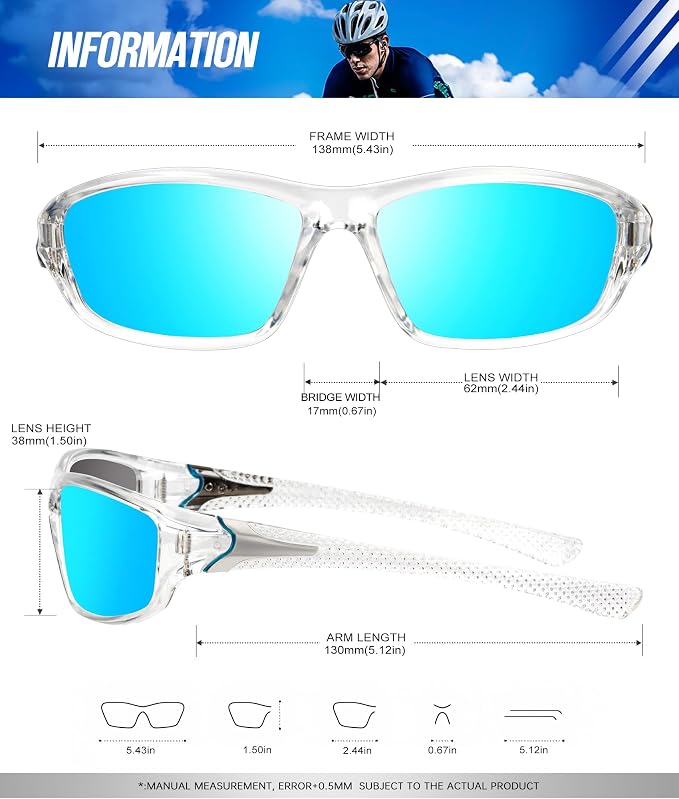 KALIYADI 4 Pack Polarized Sunglasses-Men Sports Sun-glasses: Mens Sunglasses UV Protection for Fishing Driving Cycling