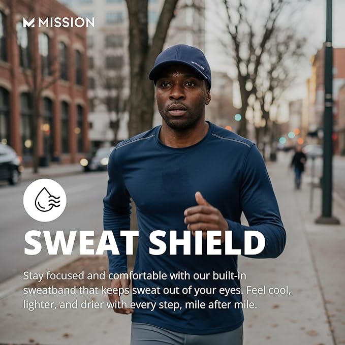 MISSION Cooling Performance Hat, Unstructured Low-Profile Adjustable Fit - UPF 50 - for Running, Workouts & Outdoors