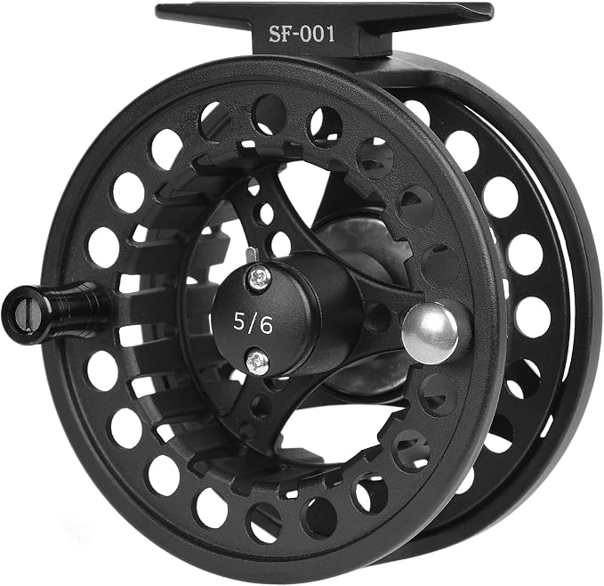 SF SF-001 Large Arbor Fly Fishing Reel with Aluminum Alloy Body 3/4wt 5/6wt 7/8wt Die Cast Pre-Loaded Fly Reel with Line Combo for Trout Bass Carp Pike Panfish