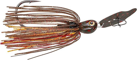 Strike King Thunder Cricket Fishing Lure, Vibrating Swim Jig, Silver Blade, 4/0 Jungle-Style Flipping Hook