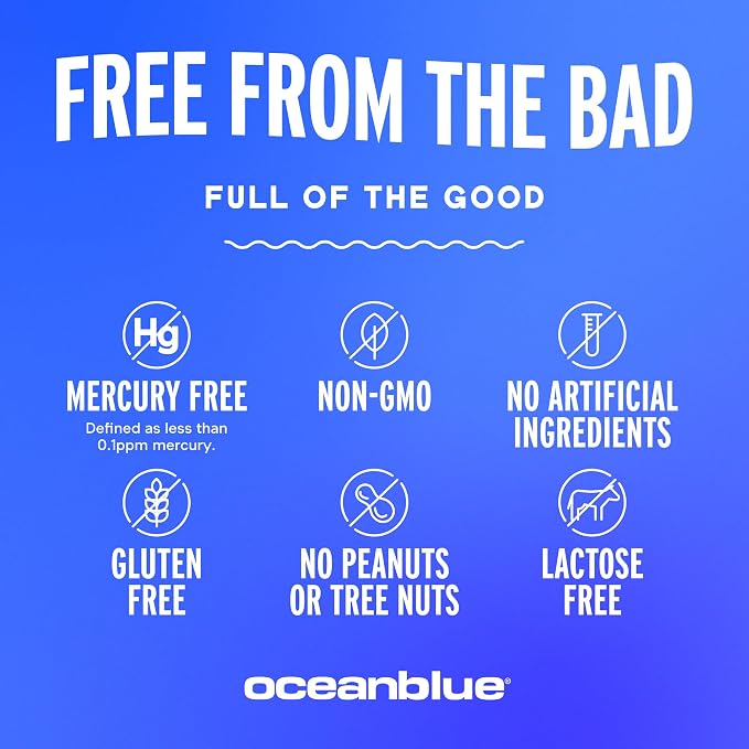 Oceanblue Professional Omega-3 2100 – Triple Strength DPA EPA DHA Omega 3 Supplement – High Potency Burpless Wild Caught Fish Oil – Orange Flavor, 120 Softgels (60 Servings)