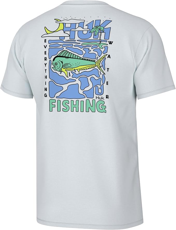 HUK Mens Fishing Graphic Tee, Performance Short Sleeve, Quick-Dry