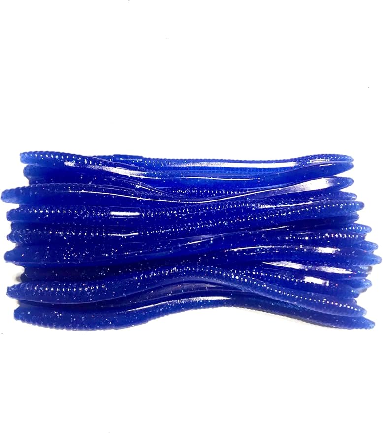 20 Pcs 6.25" Drop Shot Finesse Worms (Scented, Floats) Soft Plastic Baits for Bass Fishing