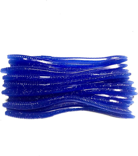 20 Pcs 6.25" Drop Shot Finesse Worms (Scented, Floats) Soft Plastic Baits for Bass Fishing