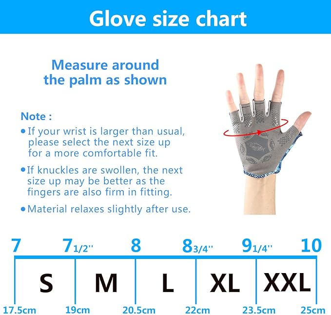 Palmyth Stubby UV Fishing Gloves Sun Protection Fingerless Glove Men Women UPF 50+ SPF for Kayaking, Paddling, Canoeing, Rowing, Driving