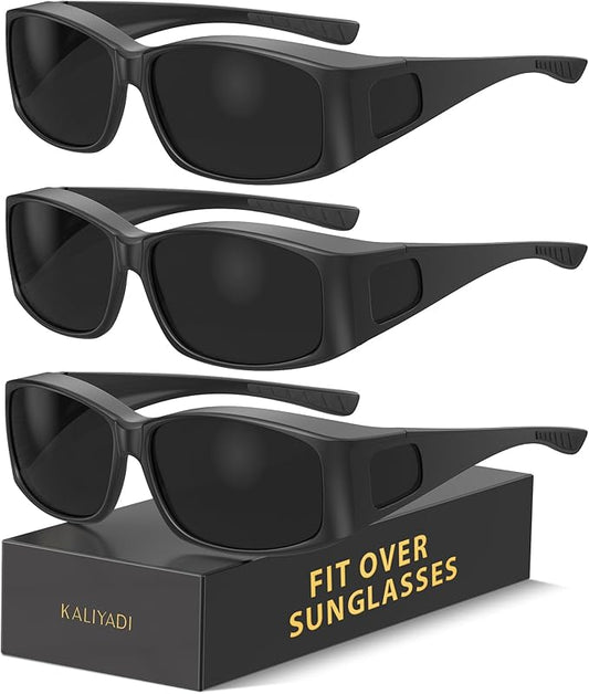 KALIYADI Polarized Sunglasses-Men Women Fit-Over-Glasses: Wrap Around Womens Sunglasses with UV400 for Driving Fishing Golf