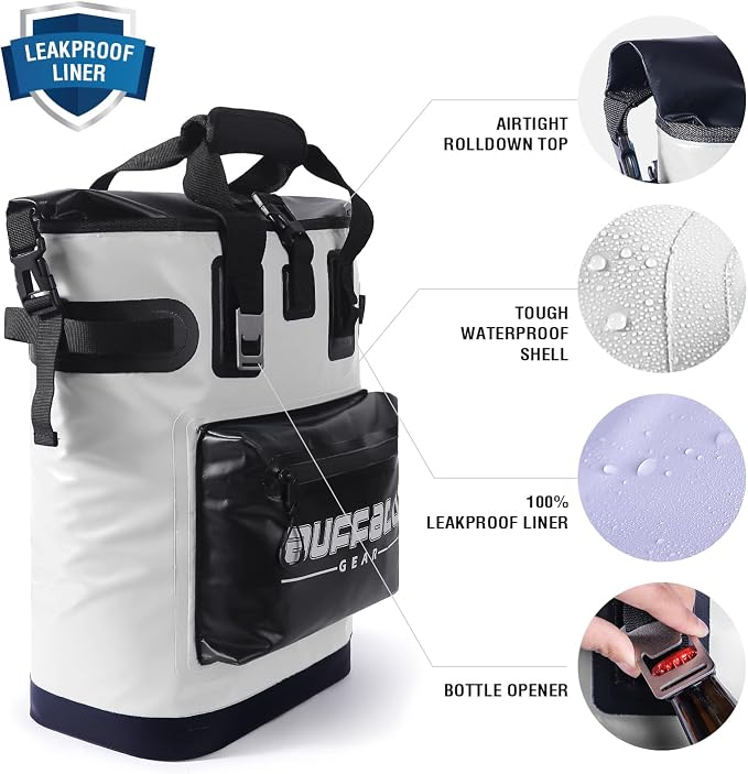 Buffalo Gear Cooler Backpack18L,30L Leakproof Camping Backpack Cooler Insulated Cooler for Picnic Beach Hiking Park Fishing