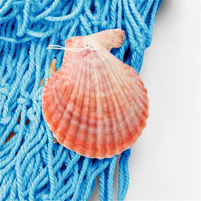 79 x 59 inch Nature Fish Net Wall Decoration with Shells, Ocean Themed Wall Hangings Fishing Net for Beach Party,Wedding,Photographing Decoration