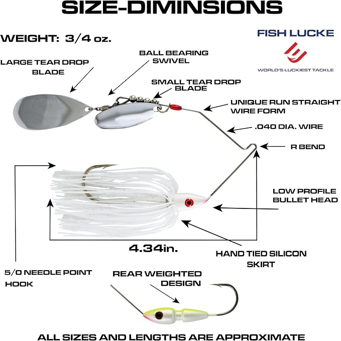 Luck E Strike Hydra-Vibe Spinner Bait with Custom Blades