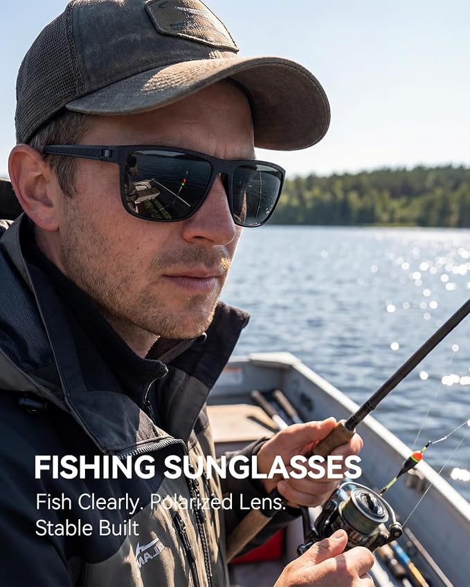 Polarized Sunglasses Men, Mens Sunglasses Polarized UV protection Lightweight Sun Glasses for Driving Fishing Golf