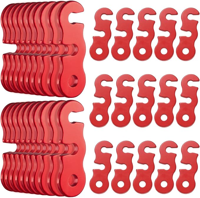 SATINIOR 20 Pieces Guyline Tensioner Aluminum Alloy Tent Cord Paracord Tensioner Guy Line Rope Adjusters Cord Tighteners for Outdoor Tent Camping Hiking Accessories