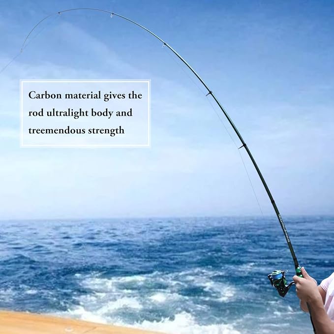 Sougayilang Fishing Rod Reel Combinations, 24 Ton Carbon Fiber, Portable Telescopic Fishing Rod Spinning Reels for Travel Saltwater Freshwater Fishing Gifts for People