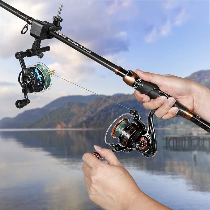 PLUSINNO Fishing Line Spooler For Fishing Reels, Fishing Gear And Equipment Gift For men With Unwinding Function Versatile for Thick & Thin Rods, Works with Spinning Reel, Cast Reel Without Line Twist