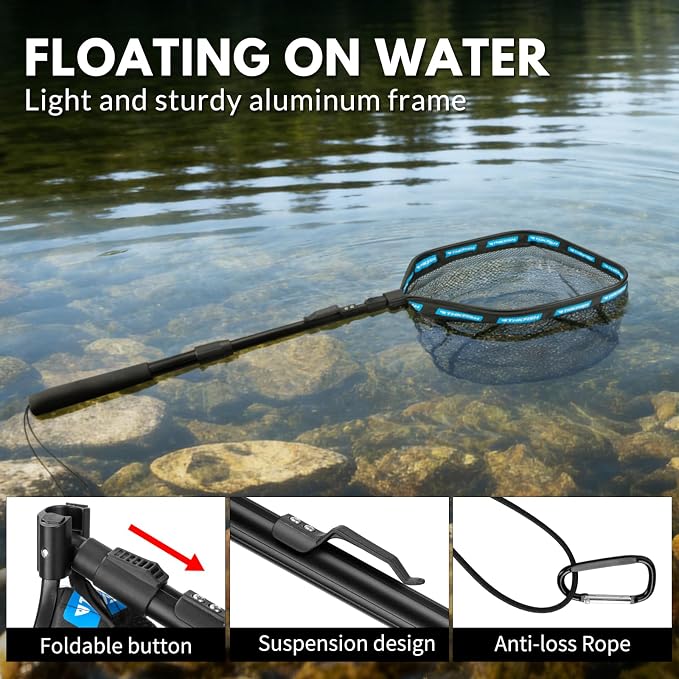 THKFISH Telescoping Fishing Rod and Reel Combo with Backpack, Carbon Fiber Travel Fishing Pole Spinning Reel Kit with Fishing Lures, Fishing Tools Kit for Men