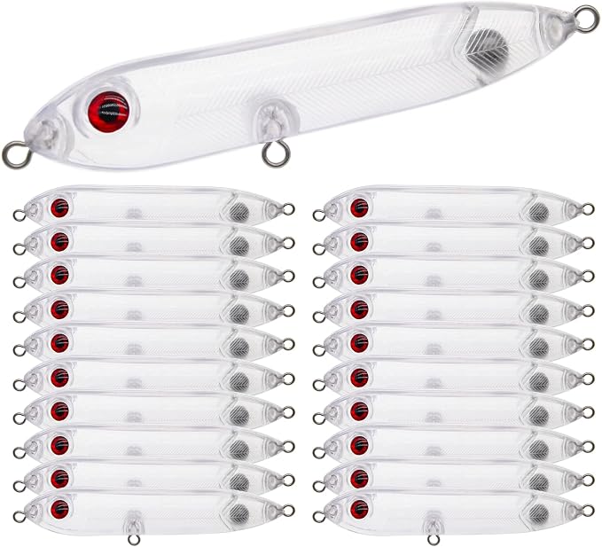 10pcs/20pcs Fishing Blanks Lures Kit Fishing Topwater Unpainted Swimbait Unpainted Crankbaits Hard Baits DIY Lure for Bass Salmon Trout Saltwater and Freshwater