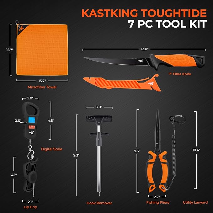 KastKing ToughTide Fishing Scale, USB Charging, 65lb Capacity, Ultra-Thin Digital Fish Scale, LCD Display, Ergonomic Handle, Fish Scales Digital Weight, Fishing Accessories for Men